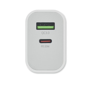 Gadget da viaggio personalizzato - PORT - Caricatore USB a 2 porte