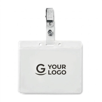 porta badge personalizzati - Porta badge personalizzato con clip metallica in PVC