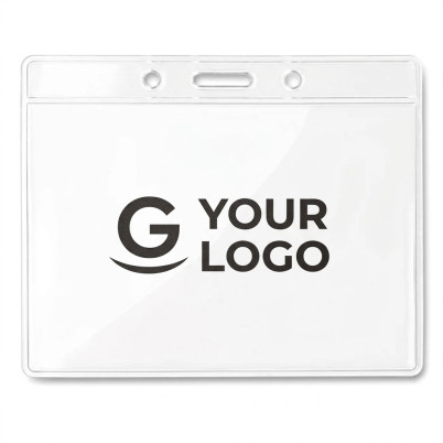 Porta badge trasparente personalizzabile 10x8 cm resistente e flessibile