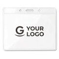 Porta badge trasparente personalizzabile 10x8 cm resistente e flessibile