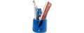 Porta penne da scrivania plast.traspar.blu f.to 8x8x8,5