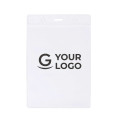 Portabadge verticale personalizzabile in PVC con perforazioni rinforzate