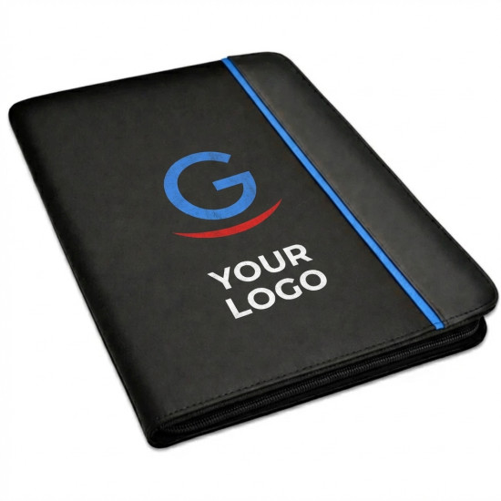 Portablocco personalizzabile tessuto con calcolatrice integrata e doppia tasca