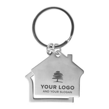 Portachiavi a forma di casa, in lega di zinco Amaro