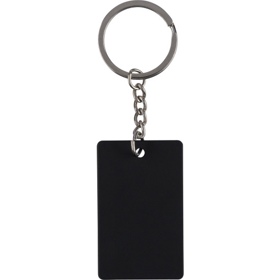 Portachiavi a forma rettangolare in acciaio inox riciclato Jax