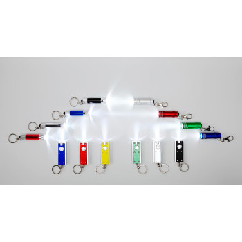 Portachiavi con torcia personalizzato con logo - Portachiavi Audrey | Alluminio | LED