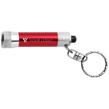 Portachiavi con torcia personalizzato con logo - Portachiavi Audrey | Alluminio | LED