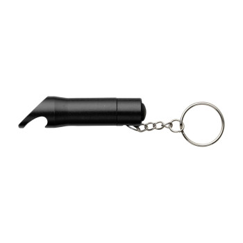 Portachiavi con torcia personalizzato con logo - Portachiavi con apribottiglie Carla