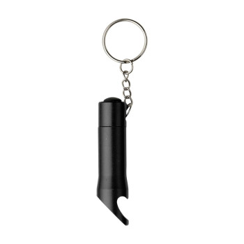 Portachiavi con torcia personalizzato con logo - Portachiavi con apribottiglie Carla