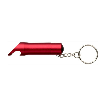 Portachiavi con torcia personalizzato con logo - Portachiavi con apribottiglie Carla