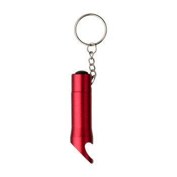Portachiavi con torcia personalizzato con logo - Portachiavi con apribottiglie Carla