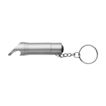 Portachiavi con torcia personalizzato con logo - Portachiavi con apribottiglie Carla