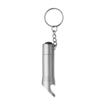 Portachiavi con torcia personalizzato con logo - Portachiavi con apribottiglie Carla