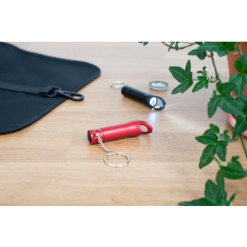 Portachiavi con torcia personalizzato con logo - Portachiavi con apribottiglie Carla