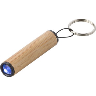 Gadget ecologico ecosostenibile personalizzato - regalo aziendale - Portachiavi con luce Led, in bambù Ilse