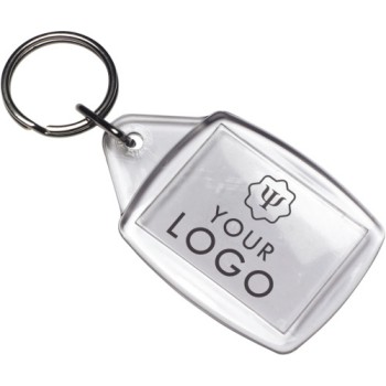 Portachiavi plastica personalizzati con logo - Portachiavi con portafoto/logo, in plastica Leo