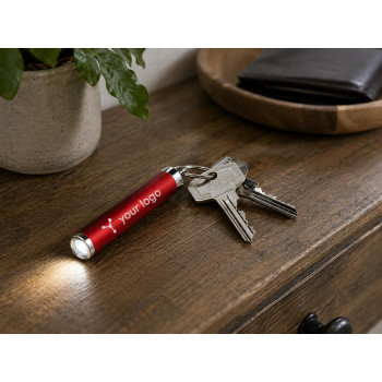 Portachiavi con torcia personalizzato con logo - Portachiavi con torcia Zola