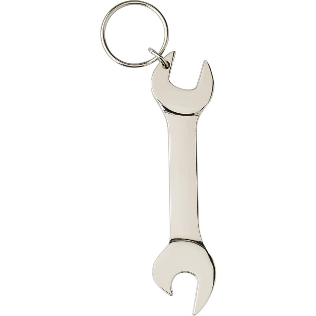 portachiavi con apribottiglie personalizzato - Portachiavi Gideon | Metallo | Forma di chiave inglese | Apribottiglie