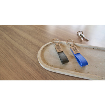 Portachiavi in acciaio con anello in PU Keon