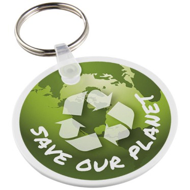 Portachiavi personalizzato con logo - gadget portachiavi aziendale - Portachiavi in materiale riciclato a forma di cerchio Tait