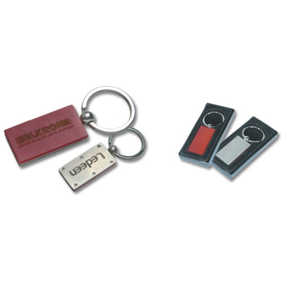 Portachiavi in metallo e legno conf. in scat. di cart. nero