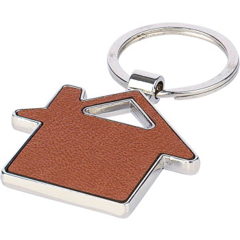 Portachiave in Pelle Personalizzati con Logo - Portachiavi in pelle riciclata a forma di casa Jim