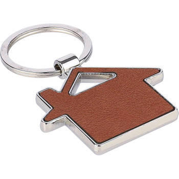 Portachiave in Pelle Personalizzati con Logo - Portachiavi in pelle riciclata a forma di casa Jim