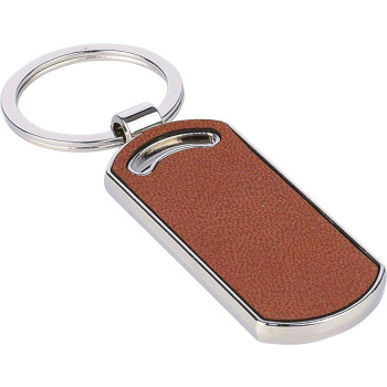 Portachiave in Pelle Personalizzati con Logo - Portachiavi in pelle riciclata a forma ovale Jill
