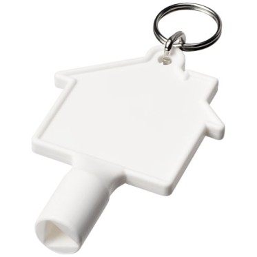Portachiavi personalizzato con logo - gadget portachiavi aziendale - Portachiavi Maximilian con chiave multiuso a forma di casa in materiale riciclato