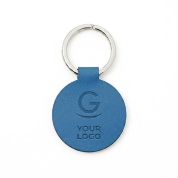 Portachiave in Pelle Personalizzati con Logo - Portachiavi personalizzabile Reflexa in vivella bicolore con anello resistente