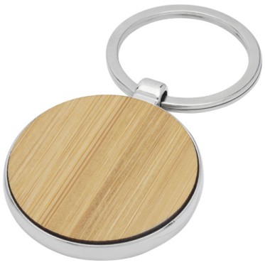 Portachiavi personalizzato con logo - gadget portachiavi aziendale - Portachiavi rotondo Nino in bambù