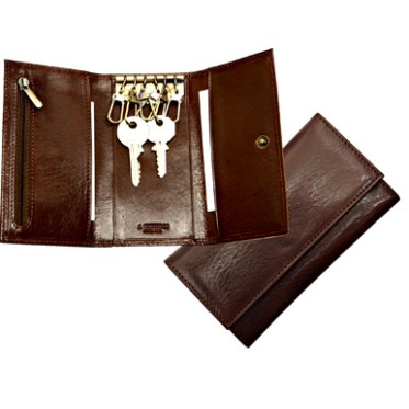 Portachiavi personalizzabile pelle testa di moro 6 anelli moschettone