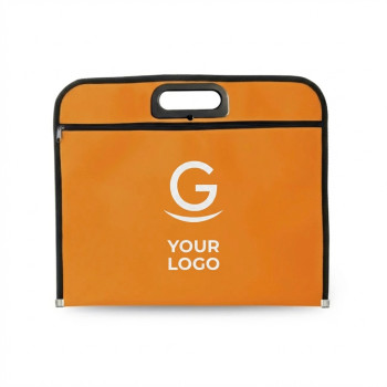 Portadocumenti personalizzabile in poliestere 600D resistente con rinforzi neri