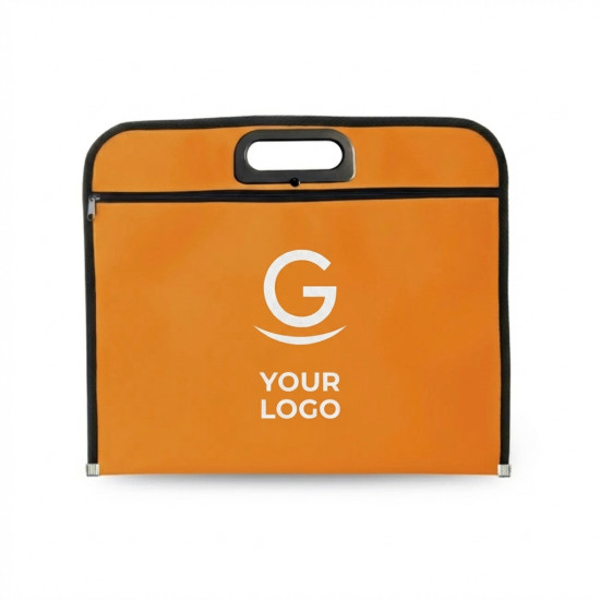 Portadocumenti personalizzabile in poliestere 600D resistente con rinforzi neri