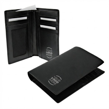 Portafoglio personalizzabile in pelle pieno fiore con chiusura a zip