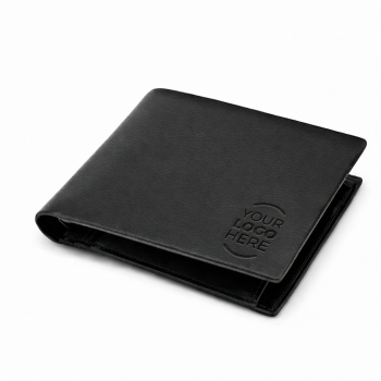 Portafoglio personalizzabile nero in pelle pieno fiore chiusura bottone