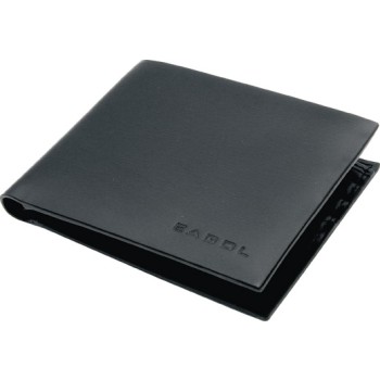 Portafolgio oni pelle nera a taglio vivo