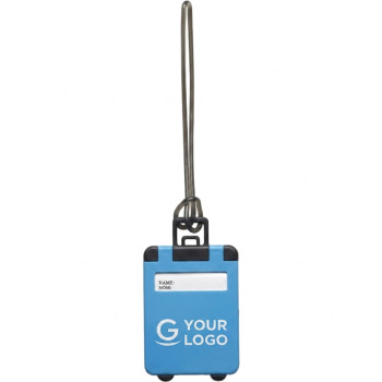 Etichette bagaglio personalizzate con logo - Portanome personalizzabile a forma di trolley Impression in ABS resistente