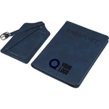 Accessorio da viaggio personalizzato - Portapassaporto e etichetta per bagagli in PU riciclato Zani