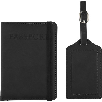 Accessorio da viaggio personalizzato - Portapassaporto e etichetta per bagagli in PU riciclato Zani