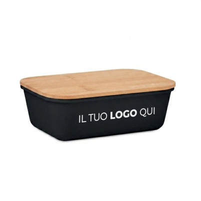 Portapranzo personalizzabile con coperchio in bamboo ecologico e PP resistente