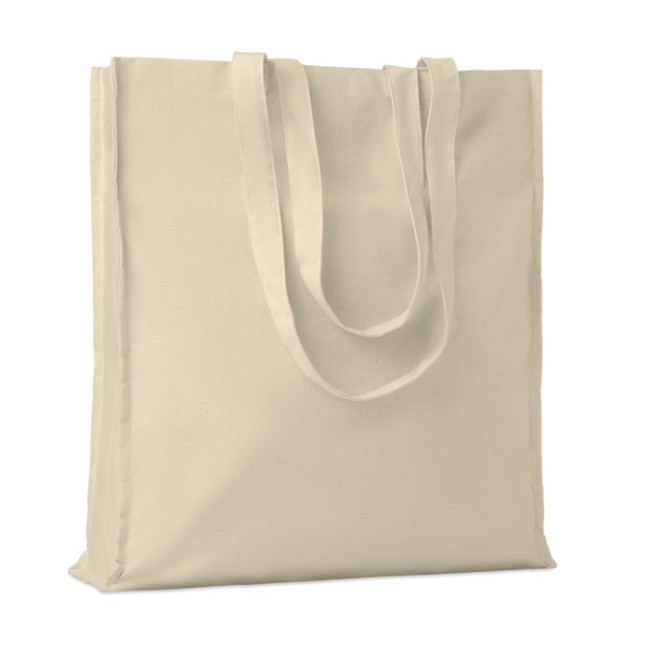 Shopper in cotone personalizzata con logo - PORTOBELLO - Shopper in cotone c/soffietto