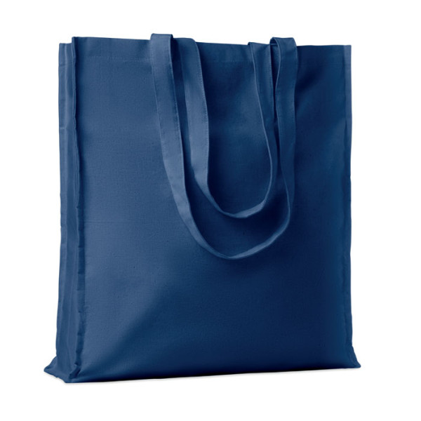 Borsa shopper personalizzabile cotone manici lunghi soffietti ampi