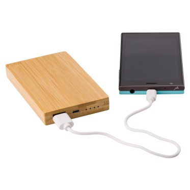 Power Bank personalizzabile struttura bamboo doppia USB 400mAh
