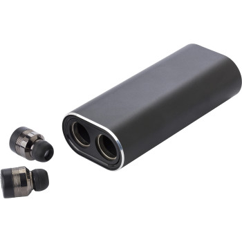 Power bank con auricolari wireless, in alluminio Letitia