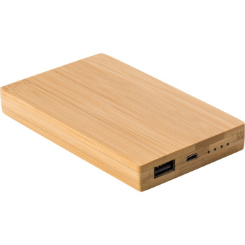 Power Bank in bamboo Ruby
