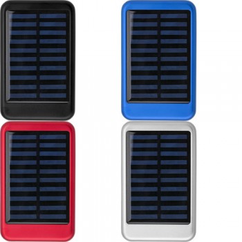 Power bank personalizzato con logo - Power Bank solare in alluminio, 4.000 mAh