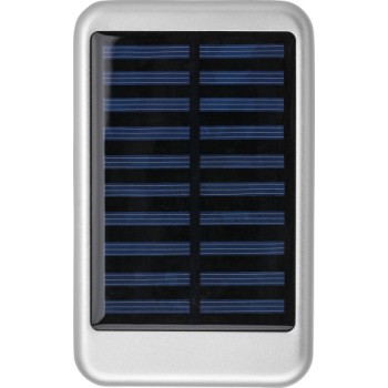Power bank personalizzato con logo - Power Bank solare in alluminio, capacità 4.000 mAh Drew