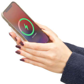gadget ecologici con logo - Powerbank con caricatore wireless in ABS riciclato Miren