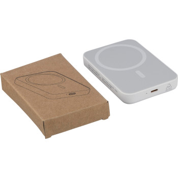 gadget ecologici con logo - Powerbank con caricatore wireless in ABS riciclato Miren